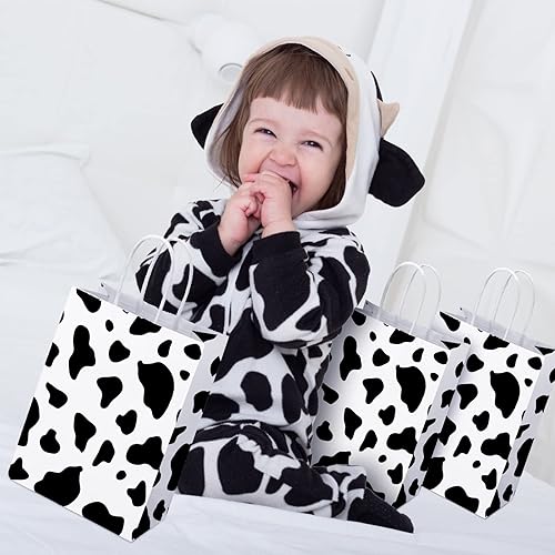 Miniatura 4 de Patelai Paquete de 24 bolsas de regalo con asas, bolsas de papel kraft con estampado de golosinas temáticas para regalos de fiesta de cumpleaños