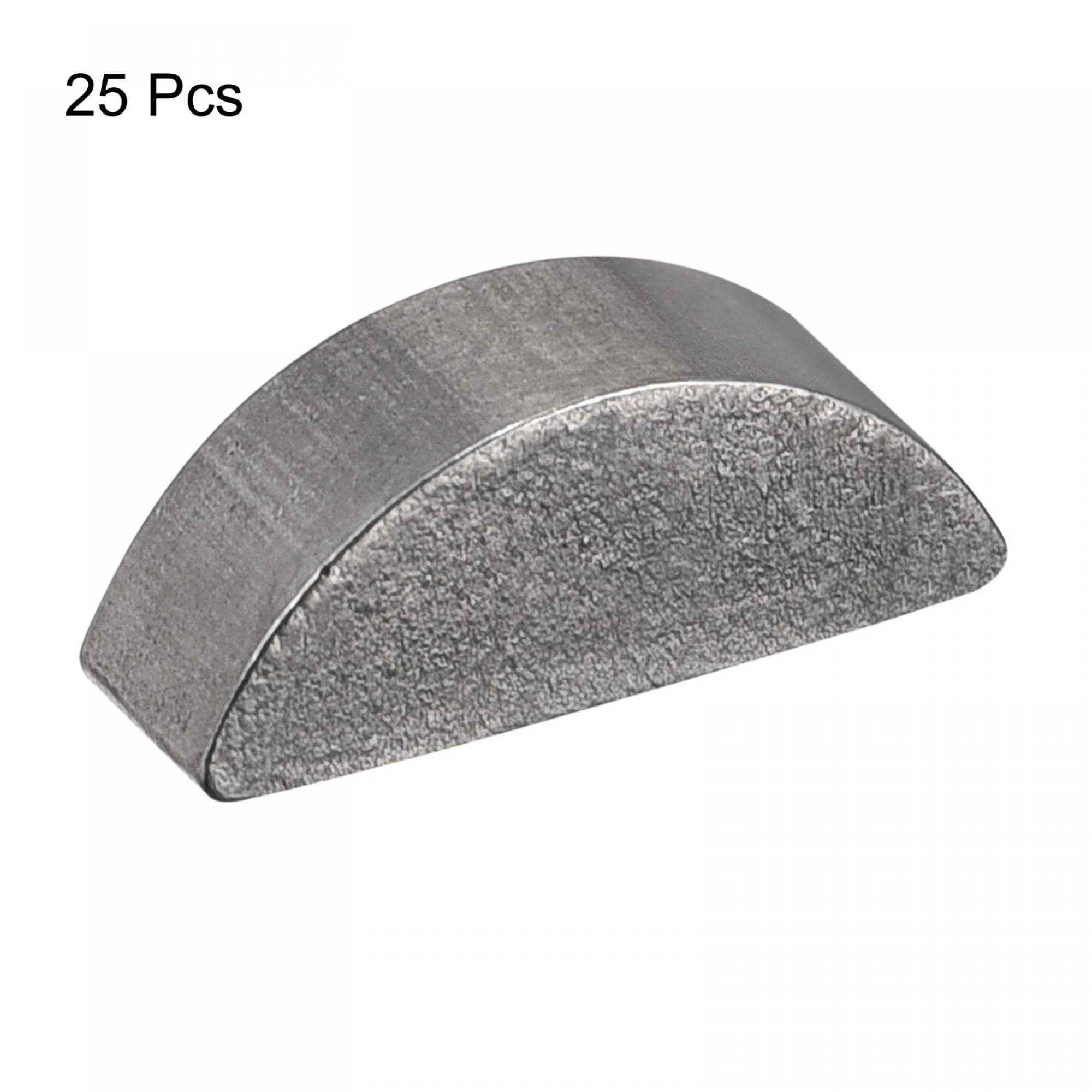 sourcing map Clavette Demi Lune 25pcs 45# Acier 13mm Longueur x 5mm Largeur x 4mm Épaisseur Demi-cercle Clé