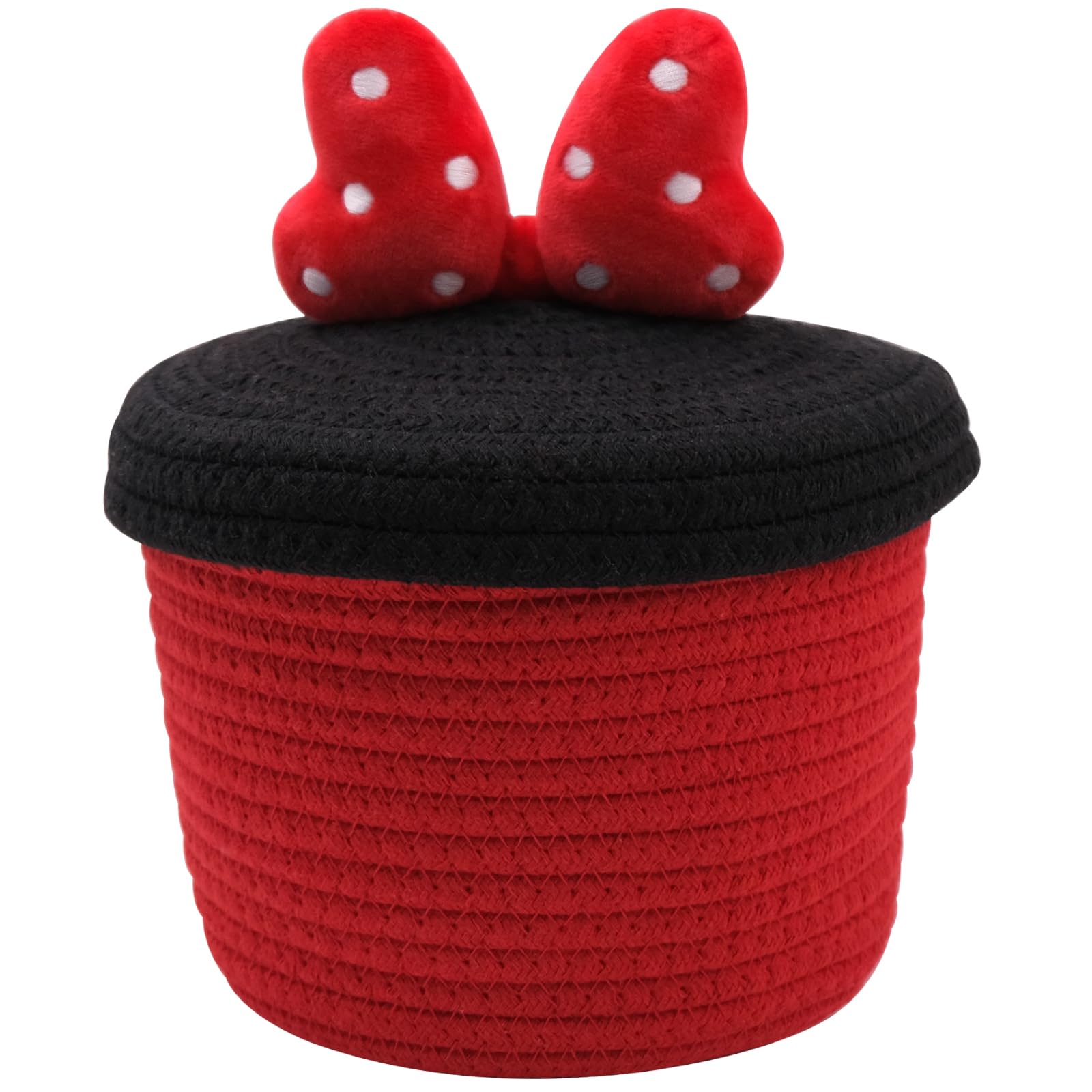 Panier de rangement en coton avec couvercle pour ranger bijoux et éviter le désordre