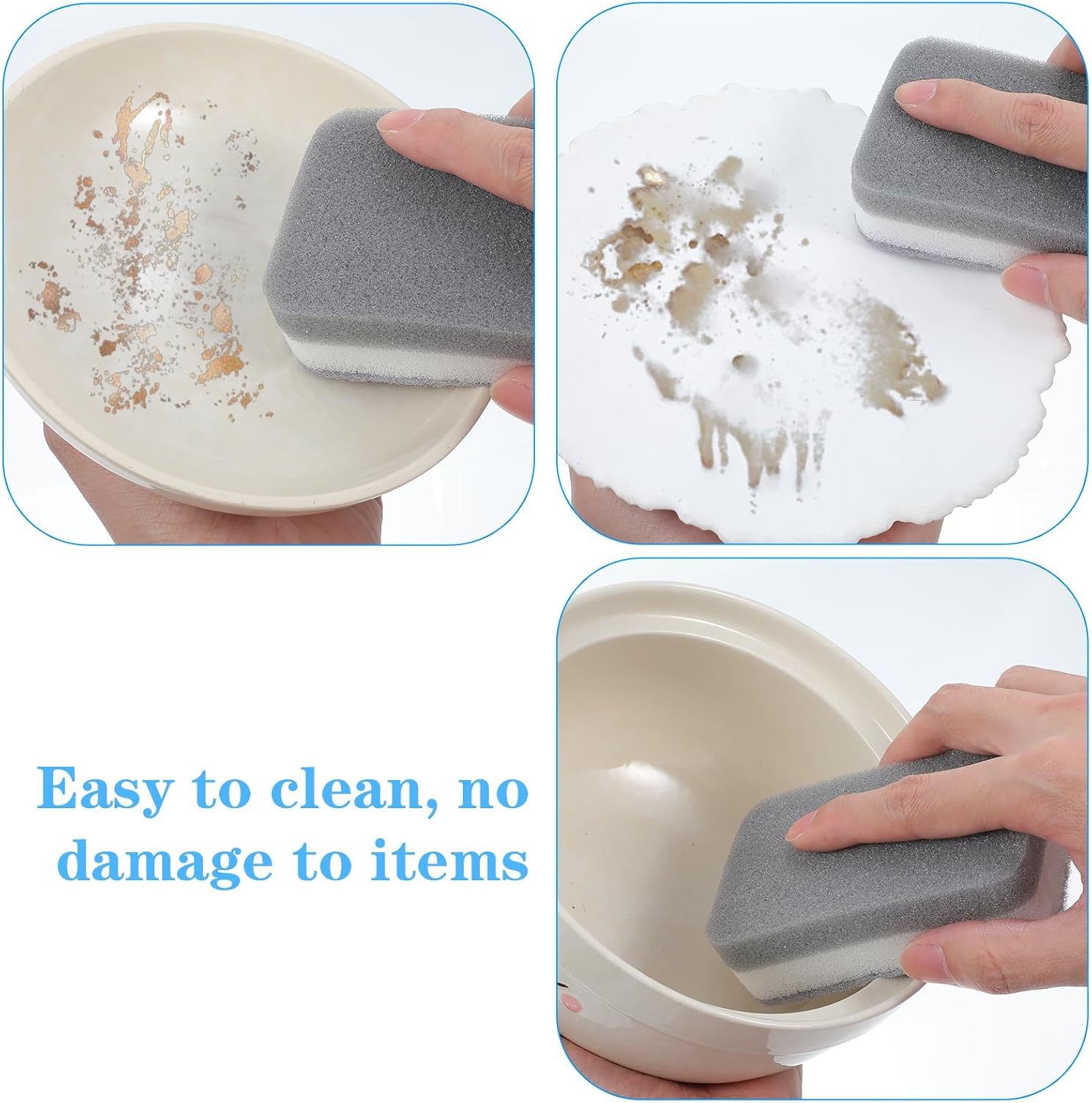 40 Pcs Kitchen Dishwashing Sponge Individually Wrapped Sponges, Bulk Non Scratch Scouring Pad Odor-Free Dish Sponges for Washing Dishes Wipes for Household Cleaning Dishes Travel Apartments, Grey