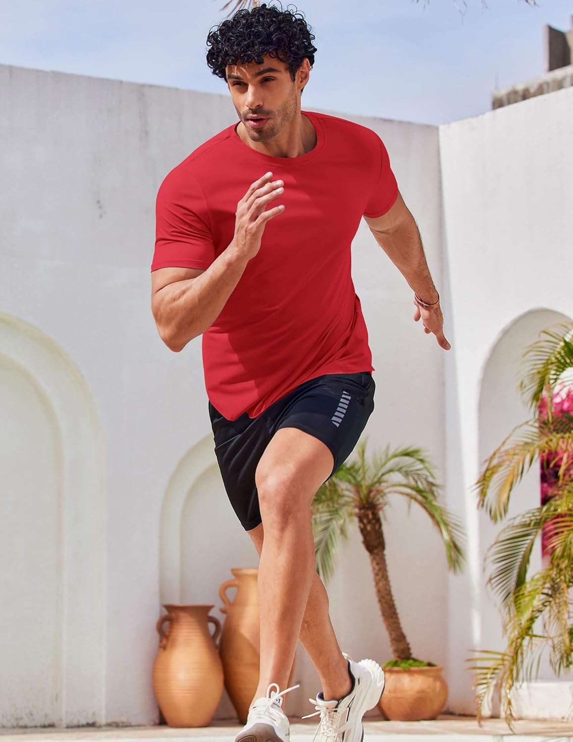 COOFANDY Men's Swim Shirt Short Sleeve UPF 50+ Sun Shirt Rash Guard T-Shirts Quick Dry Beach Shirts Breathable - Image 5