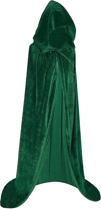 Maklulu Unisex Adults Hooded Cloak Halloween Cloak Long Velvet Cape Cosplay CostumeCostumes