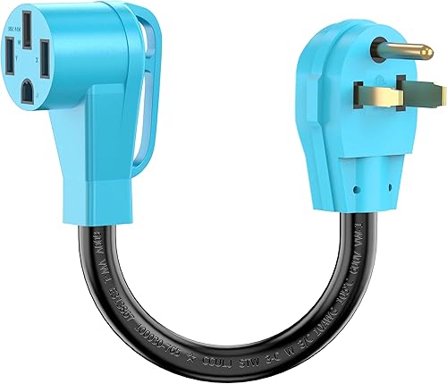 CircleCord Cable adaptador de cargador NEMA 6-50P a 14-50R EV para carga de vehículos eléctricos de nivel 2, diseño doblado de 180 grados con mango
