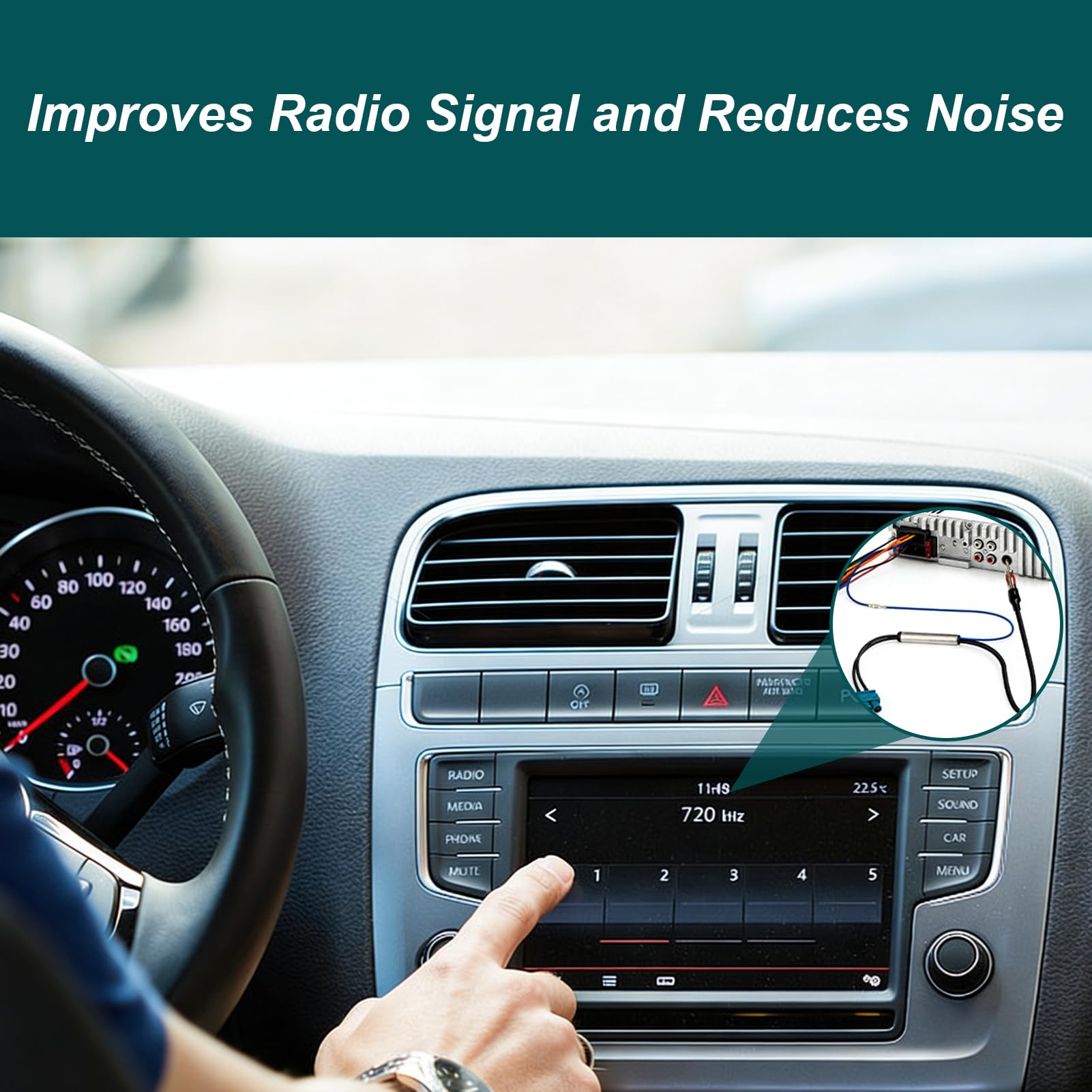 Autoradio Antenne Signalverstärker, Doppel Fakra auf DIN Stecker Adapter mit Phantomspeisung 12V FM AM Radio Antennenadapter für Fahrzeug Stereo Head Unit Aktiver Antennen Booster für besseren Empfang