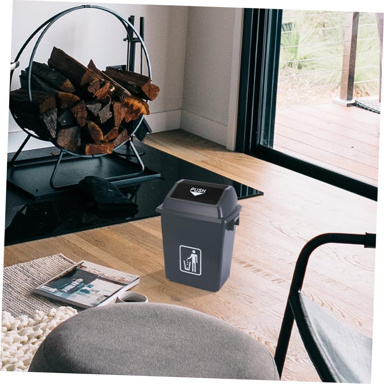 OFFSCH Swing Top Plastic Trash Can Lid Replacement Lid for Trash Bins Easy Installation Preventing Design for Offices Hospitals and Public Spaces