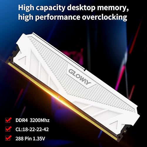 Miniatura 4 de DDR4 RAM 3200MHz 8GB CL18 (PC4-25600) 1.35V DDR4 UDIMM Kit de Memoria de escritorio de aluminio PCB Verde