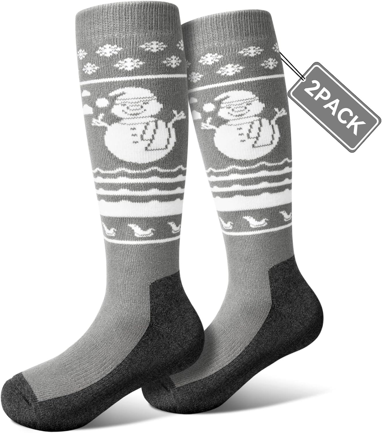 Kids Ski Socks (2 Pair3 Pair) Thermal Thick OTC Snow Socks for Boys Girls Toddler Skiing Snowboard Skating Winter Sports