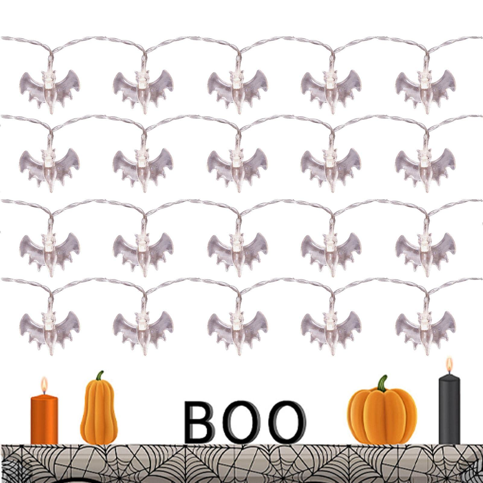 LINGJIONG Ghirlanda luminosa a pipistrello, 20 LED viola, luci a pipistrello, per Halloween, funzionamento a batteria da 9,8 piedi, per feste di Halloween, in interni ed esterni (batteria LINGJIONG Ghirlanda luminosa a pipistrello, 20 LED viola, luci a pipistrello, per Halloween, funzionamento a batteria da 9,8 piedi, per feste di Halloween, in interni ed esterni (batteria
