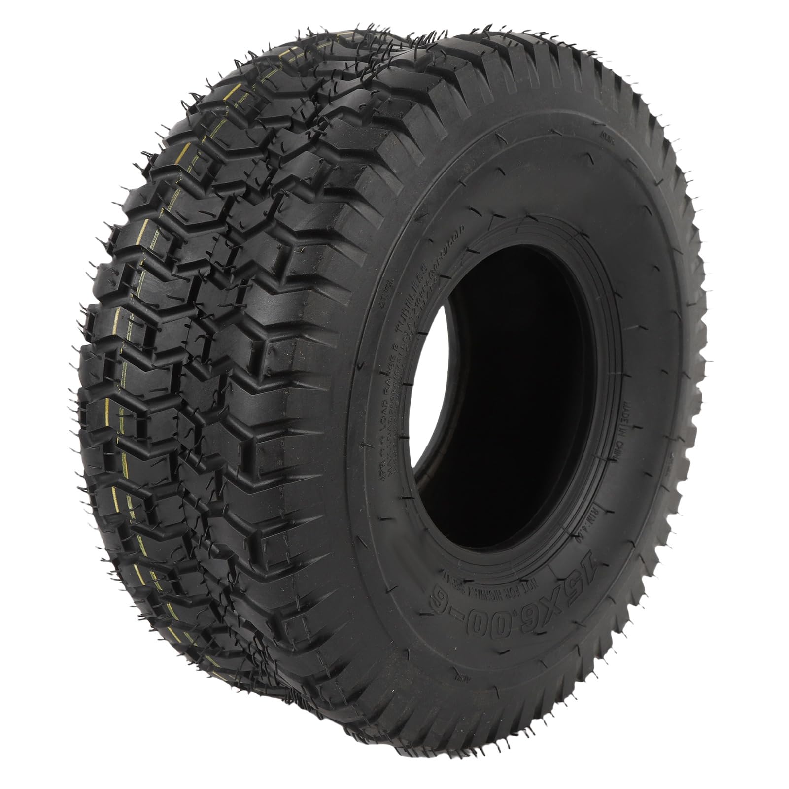 RiToEasysports Neumático de Vacío, Neumático de 15x6.00-6 sin Tubo sin Tubería para la Carretilla del Tractor del Patio del Carro Cortacésped, con Material de Goma, Textura sin Deslizamiento, Agarre