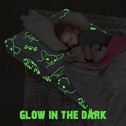 Miniatura 5 de MeMoreCool Colchón plegable que brilla en la oscuridad para niños, tapete triple para siesta para niños pequeños, futón portátil para dormir o cama