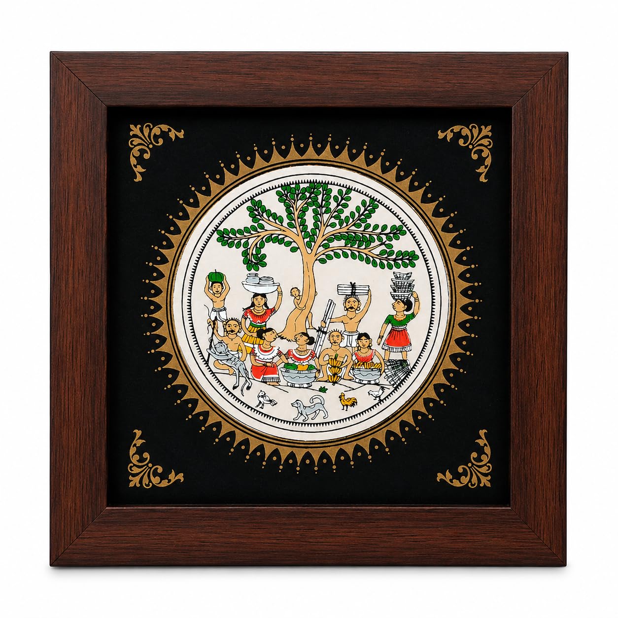 Handmade Tribal Village Wooden Wall Frame | Traditional Indian Handicraft | Wooden Decorative Frame | Home, Office and Gift Decor-image-36
