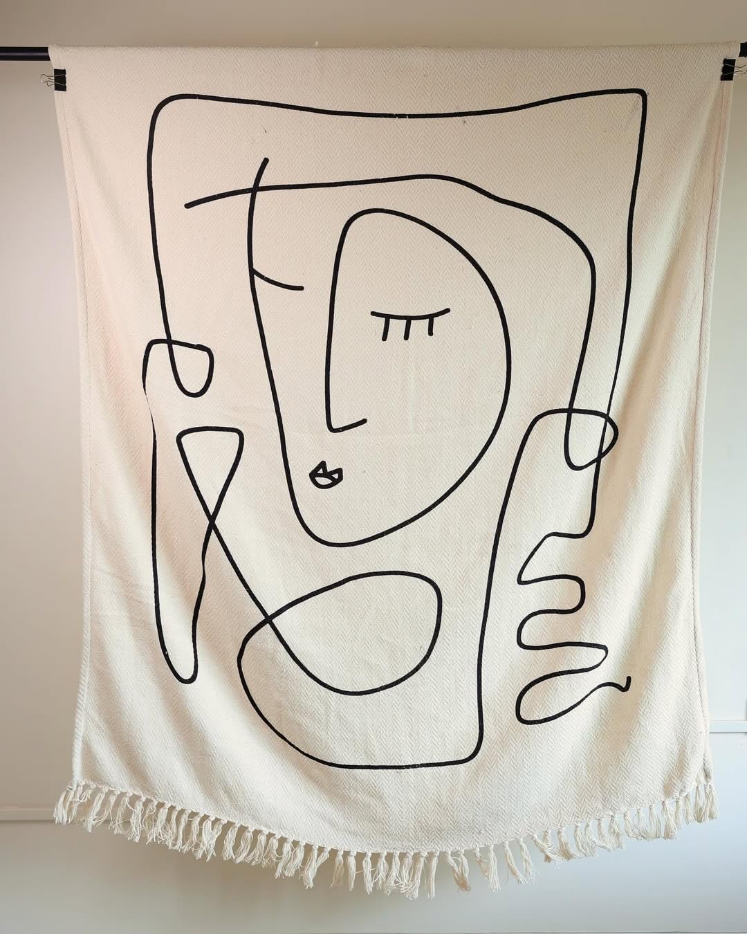 Sashaa World Beige Cotton Throw - Cozy Comfort -16