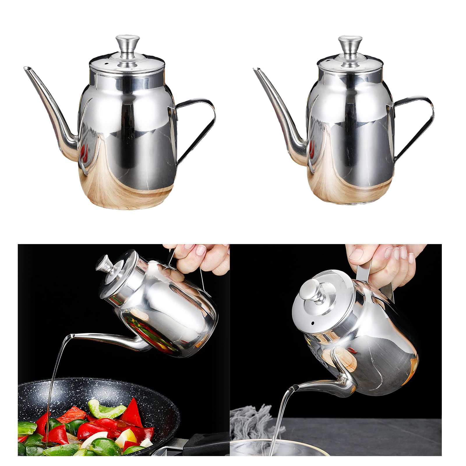 Oil Storage Tanks Versatile Grease Container Stainless Steel Oil Dispenser Oil Bottle For Kitchen And Dining