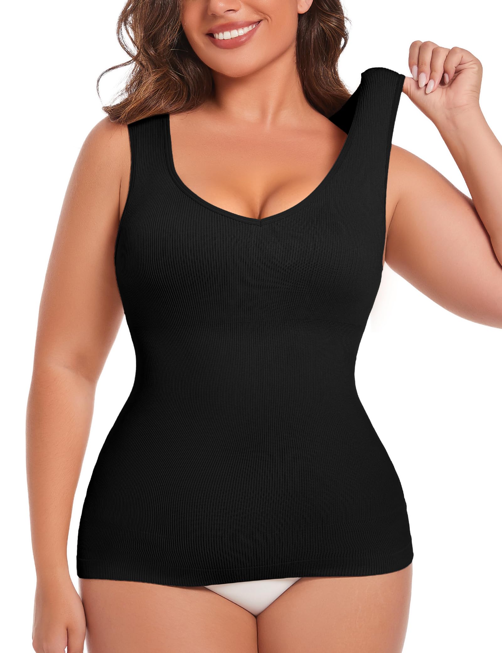 MISS MOLY Shapewear - Camiseta interior para mujer, sin costuras, moldeadora de figura, moldeadora de cuerpo, moldeadora