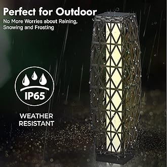 Grand Patio Outdoor Solar Powered Resin Wicker Floor Lamp, Outdoor Weather-Resistant Deck Light, for Garden or Porch -Silver Gray, Large Cindy