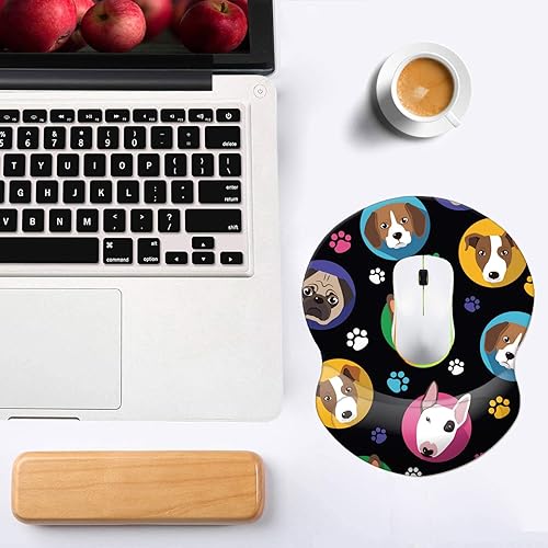 Miniatura 23 de Alfombrilla para mouse con soporte de muñeca, alfombrilla antideslizante para mouse para oficina, computadora, laptop y Mac, duradera, cómoda y 05