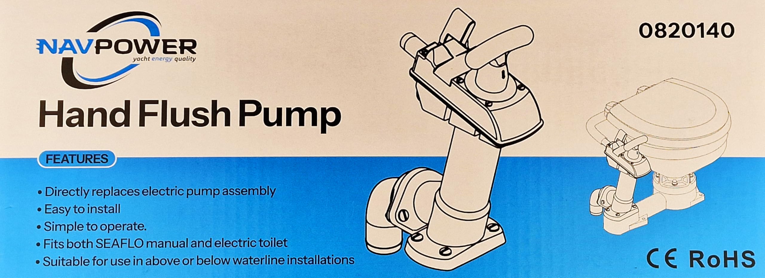 Navpower Ersatz-Handpumpe für Toilette, kompatibel mit Jabsco 29040-3000, effizienter Ablauf, einfache Installation
