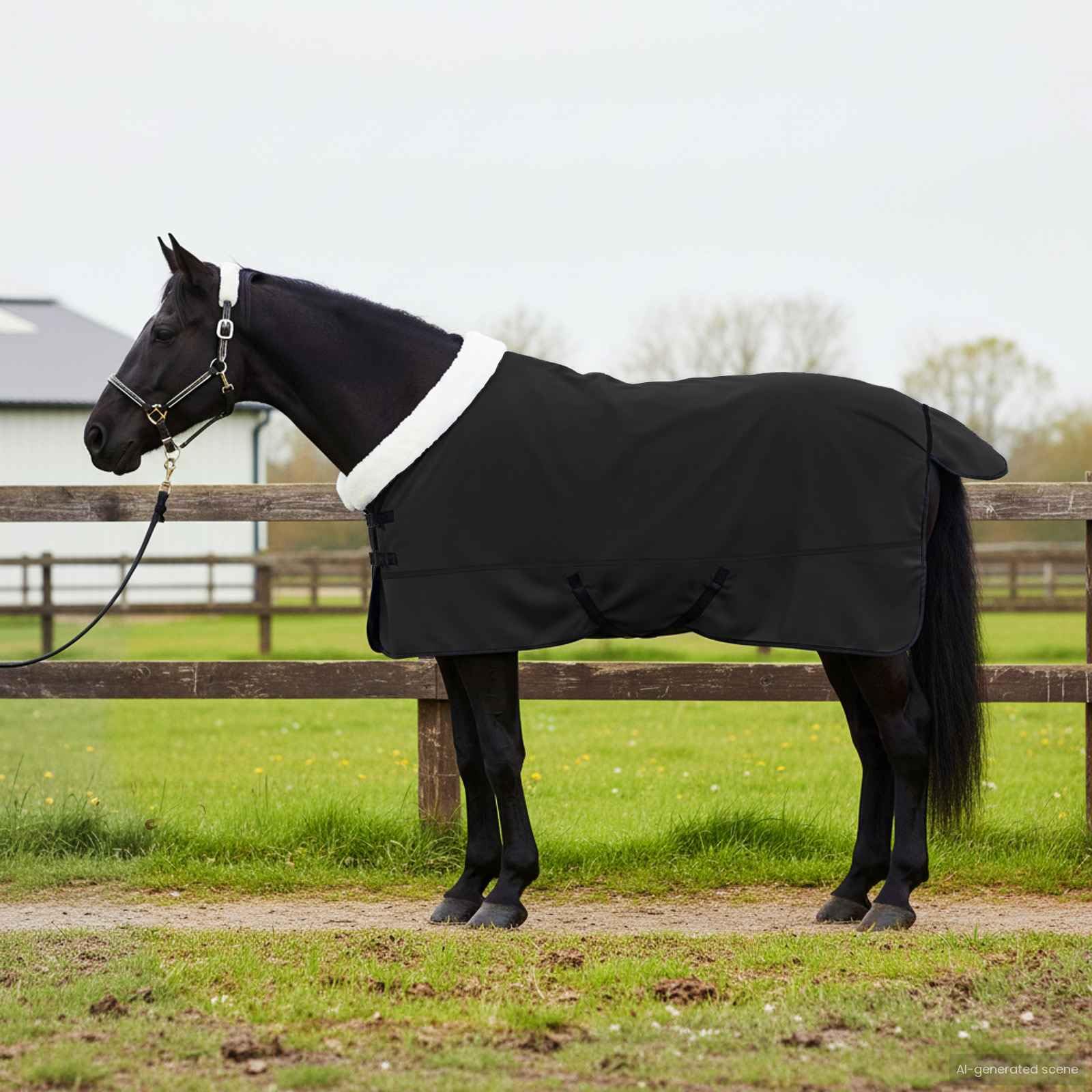 Generico Coperta per Cavalli Nero 135 cm Felpa in Pile,Articoli Sportivi,Ricreazione all'aperto,Equitazione,Cura dei Cavalli,Coperte e Lenzuola per cavalli-42013373