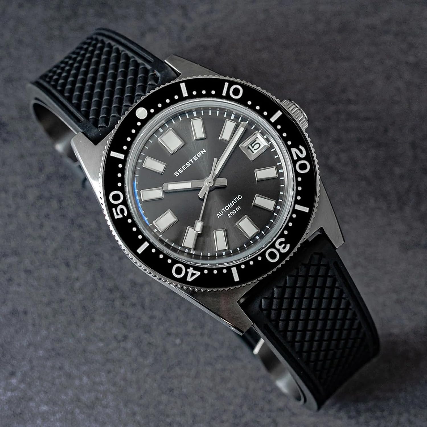 SUGESS-AU SEESTERN Vintage 62MAS, Grey, NH35, Sapphire, Lume, 200m Diver, Bracelet + Rubber, BNIB