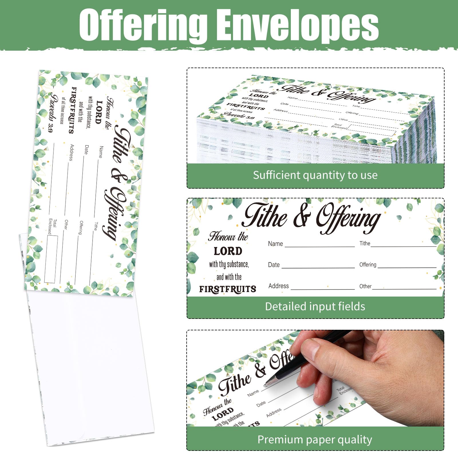 Church Offering Envelopes 200 Pcs Church Tithe & Offering Envelopes - 6 ...