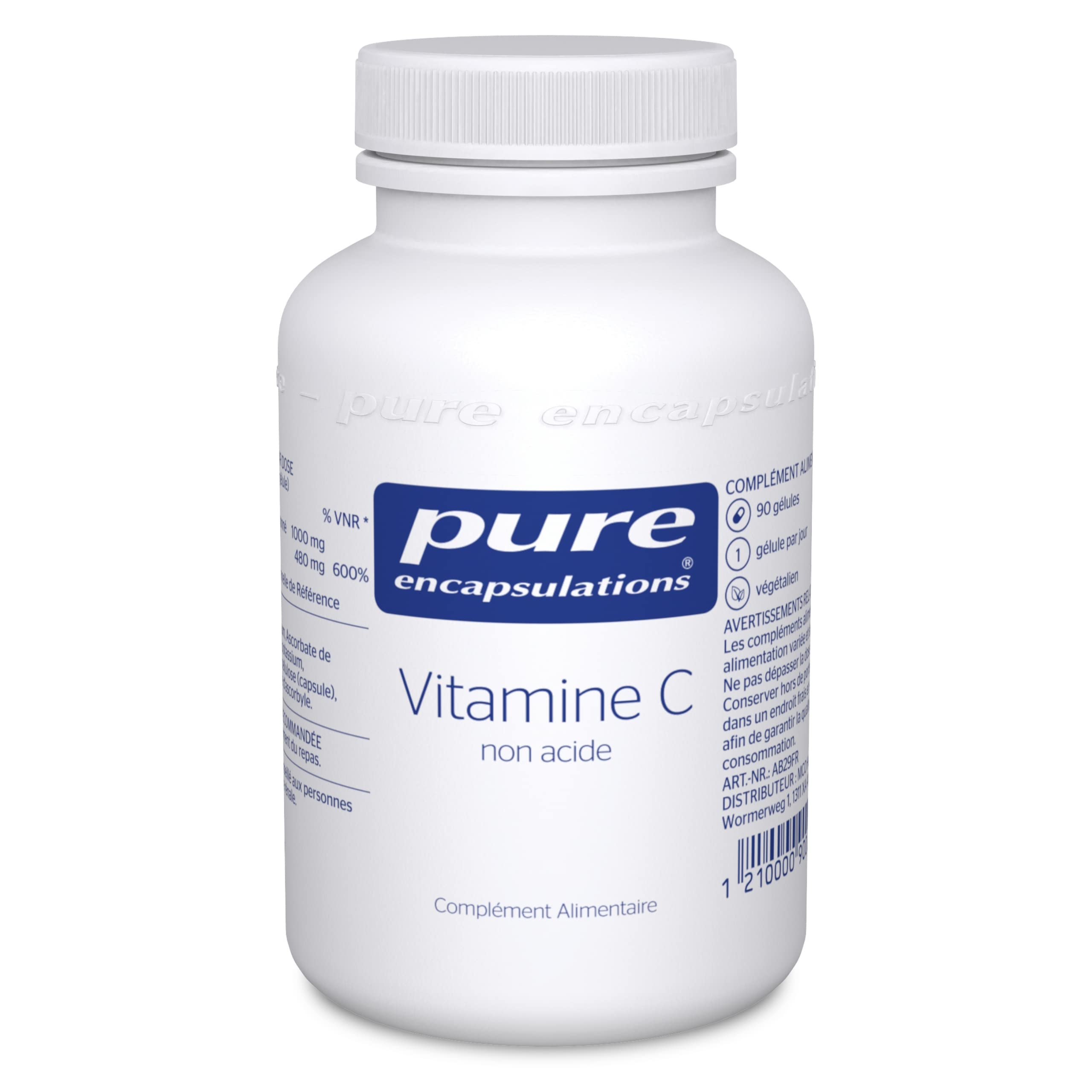 Pure Encapsulations - Vitamine C 1000 - Ascorbate de Magnésium, Ascorbate de Calcium & Ascorbate de Potassium - Aide au Fonctionnement Normal du Système Immunitaire - 90 Gélules