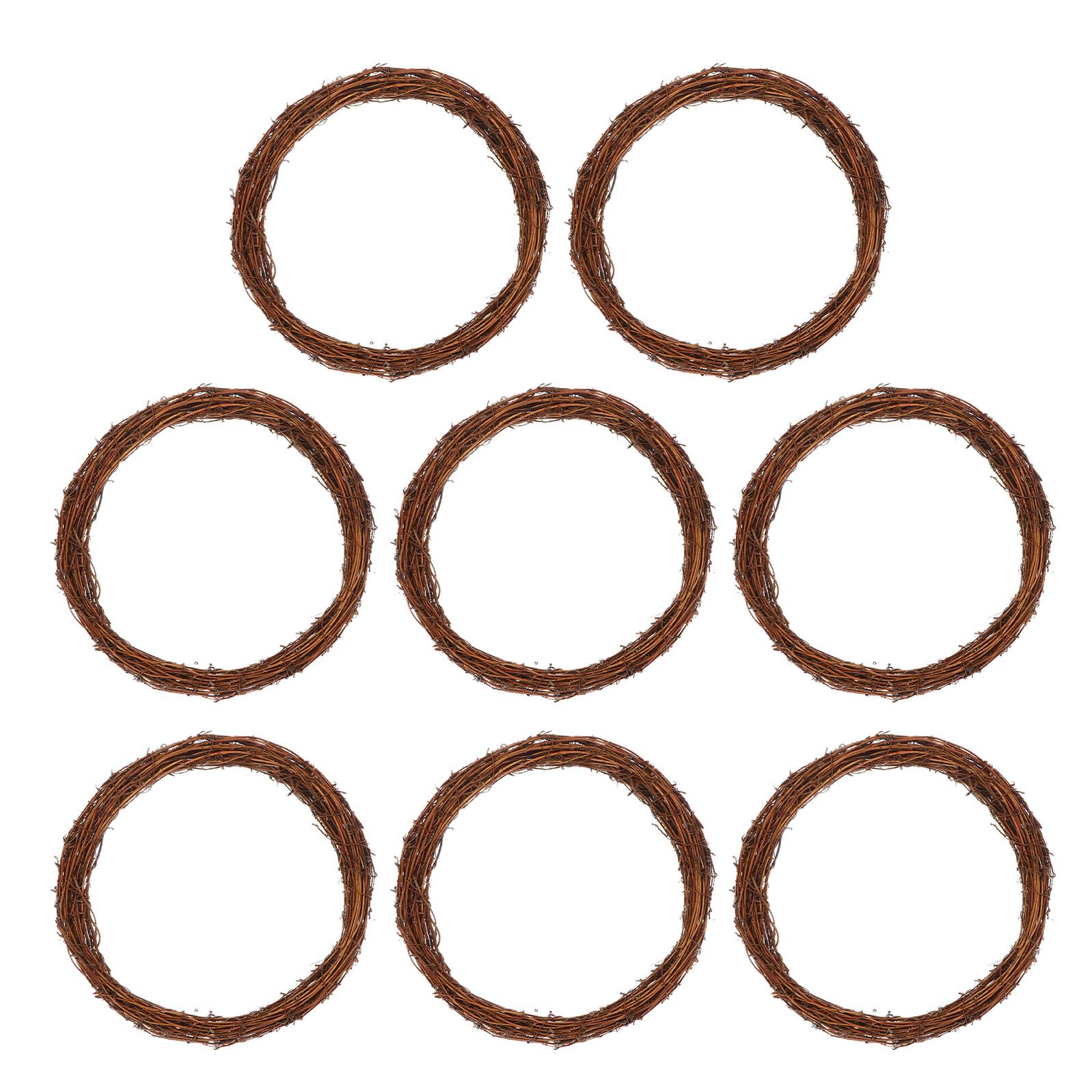 8 Sztuk Rattan Wreath Ring Naturalny Wierzbowy Wianek Drzwi Frontowe DIY Bożonarodzeniowy Wianek Winorośli Do Dekoracji Świątecznych