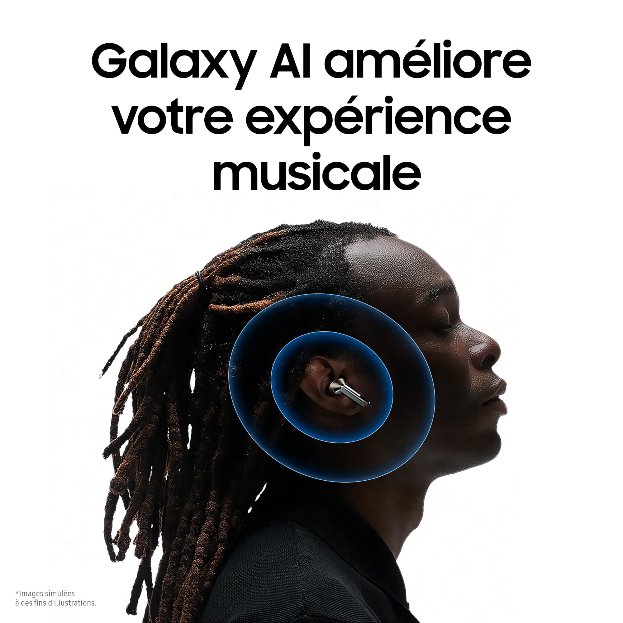 Samsung Galaxy Buds3 Pro, Écouteurs sans Fil, Réduction Active de Bruit, Bluetooth, Blanc, Audio 360, Galaxy AI, Chargeur Secteur Inclus, (Version FR) [Exclusivité Amazon]