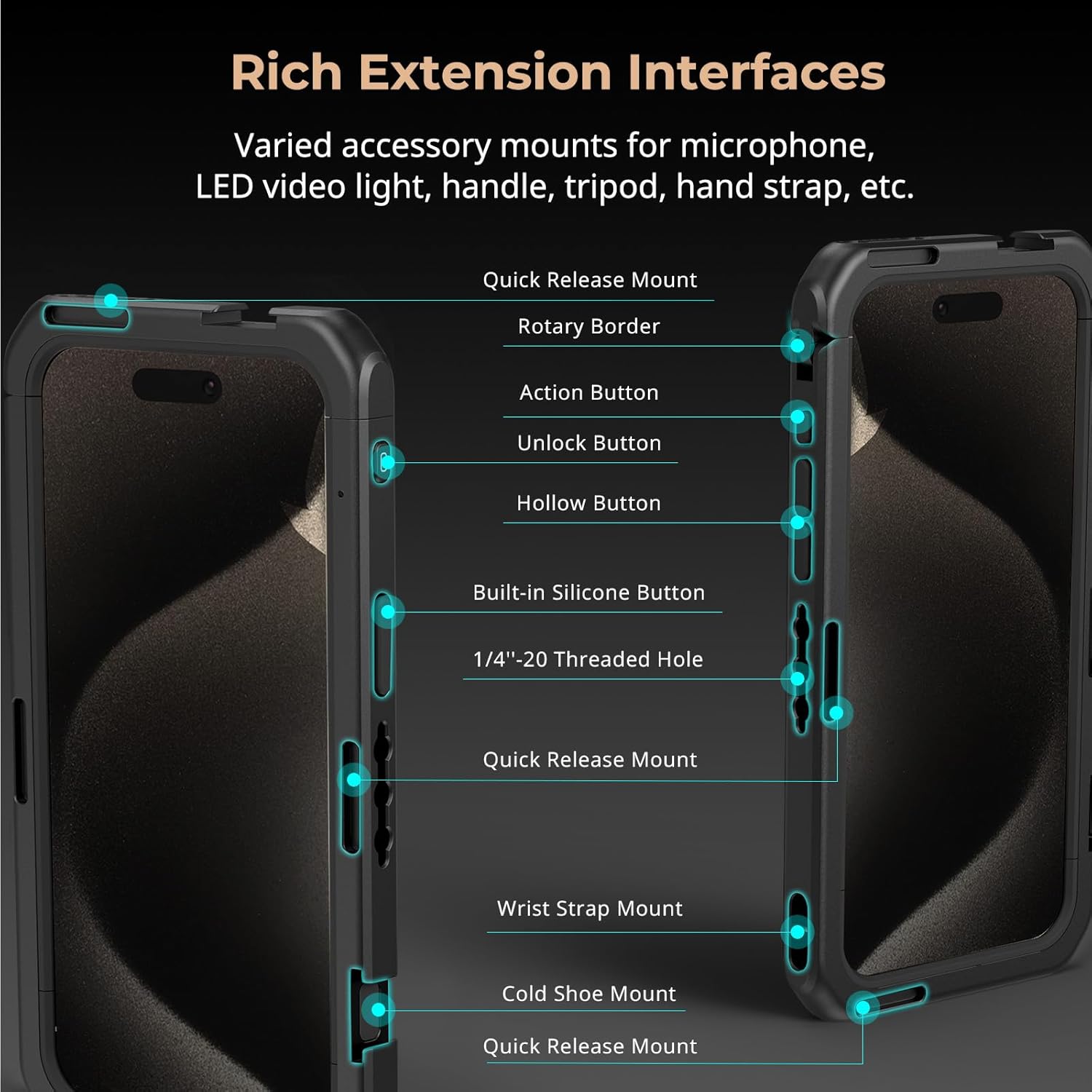 SmallRig iPhone 15 Pro Max Phone Cage with hollow design for full access