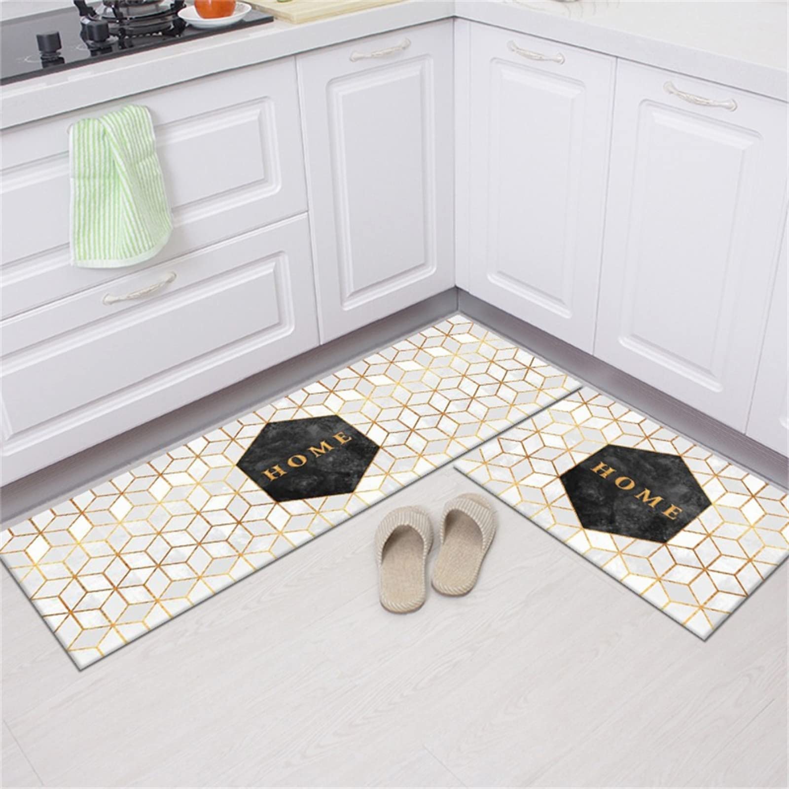 Tapis cuisine super absorbe eau huile lot de 2 revêtements lavables de sécurité