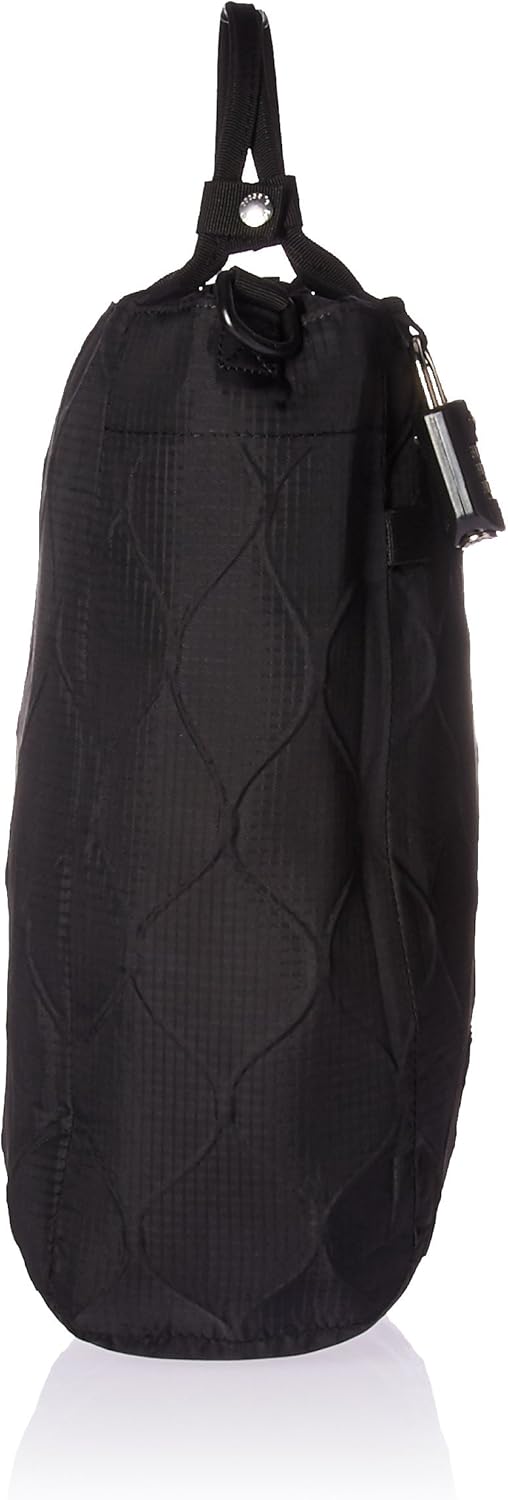 Pacsafe Travelsafe X15-16 Liter Portable Lockbox for Travel (Flat Design) - Fits 15 inch Laptop incl. TSA Accepted Combination Lock with Patented, Stainless Steel Mesh (Black)