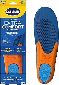 Dr. Scholl's Run Active Comfort Insoles Men's 1 Pair & Extra Support Insoles Men's 8-14 Superior Shock Absorption