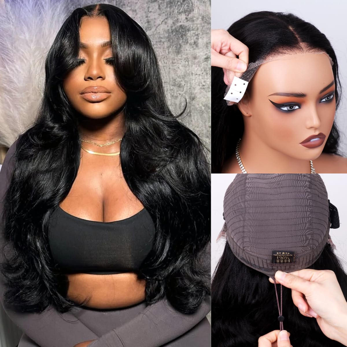 bling hair Wear and Go Glueless Wig Body Wave Human Hair Wigs With Drawstring Glueless HD Lace Front Wigs Human Hair 180 Density Lace Frontal Wigs Human Hair Pre Cut Pre Plucked Glueless Wigs 22 Inch