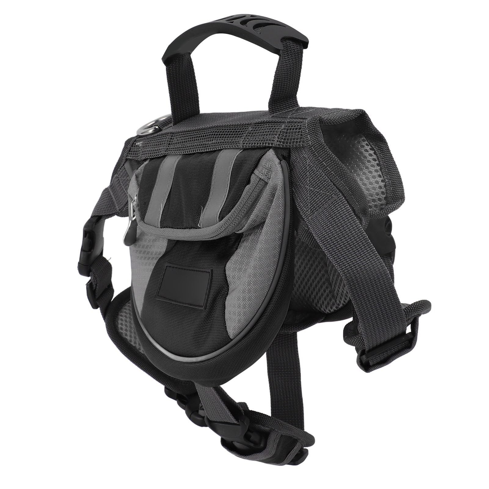Mochila para Perros, Alforja con Arnés Ajustable, con Bolsillos Laterales Reflectantes de Seguridad, Chaleco para Perros, para Senderismo, Acampada, Viajes, Perros Medianos y