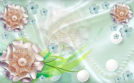 Amazon カスタム壁紙3d大壁画 ビューティフルレディジュエリーフラワー ホテルカフェシネマウォールデコレーションペインティング不織布壁紙 430x300cm 壁紙