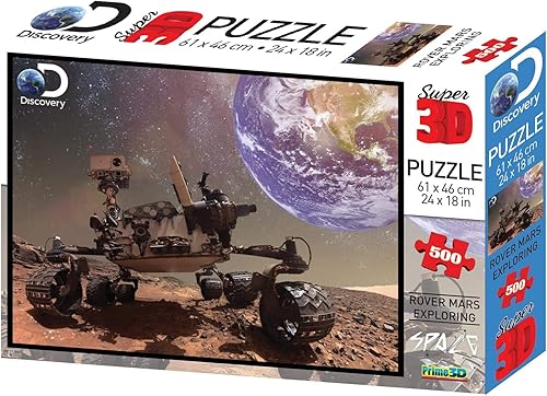Discovery Channel Mars Rover Super 3D Puzzle | Rompecabezas de 500 piezas para adultos y niños | Regalos espaciales de la NASA | Teaser cerebral