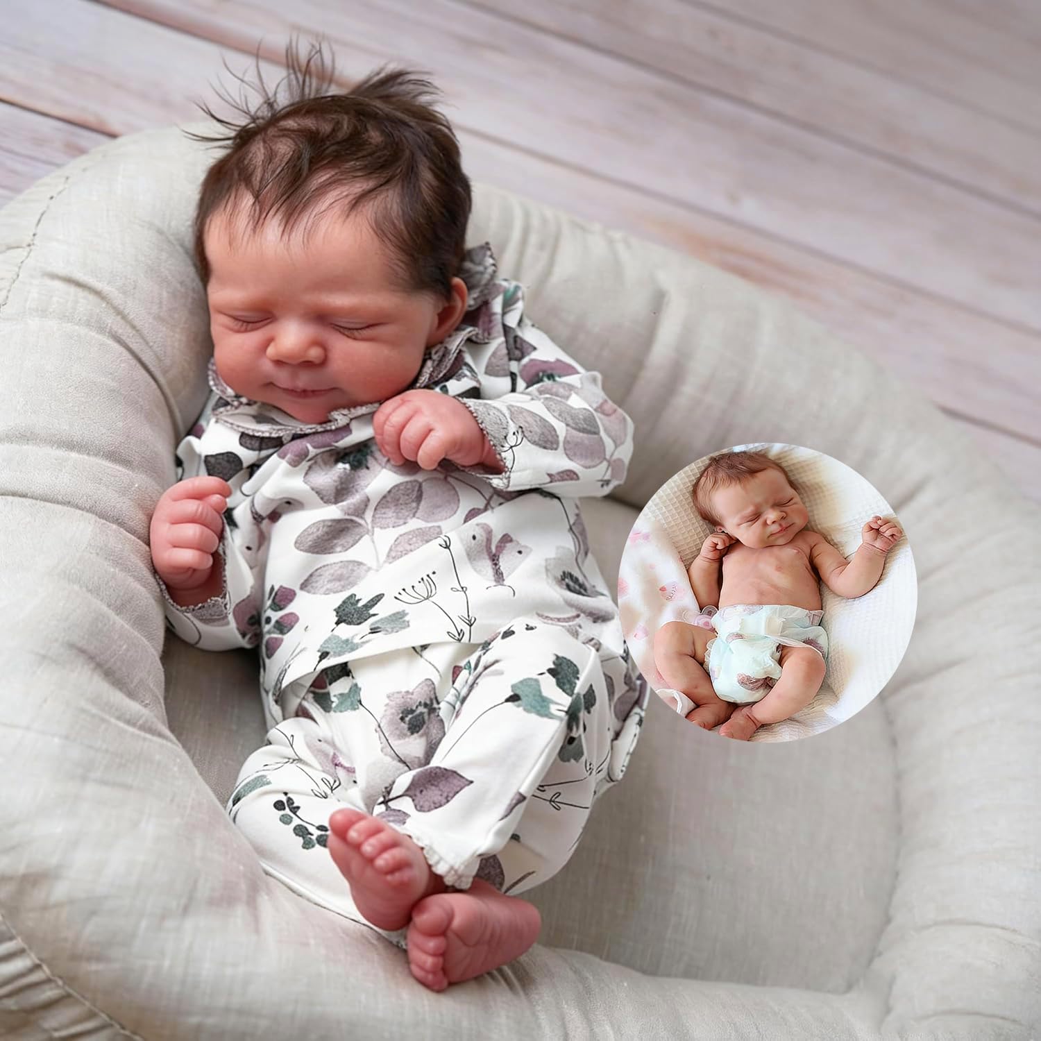 Anano Reborn Baby Dolls Silicone Full Body, Realistic Baby Doll Newborn Girl, Full Body Silicone Babys Doll, 18 in Real Life Babys Dolls that Look Real Girl, Lifelike Babies