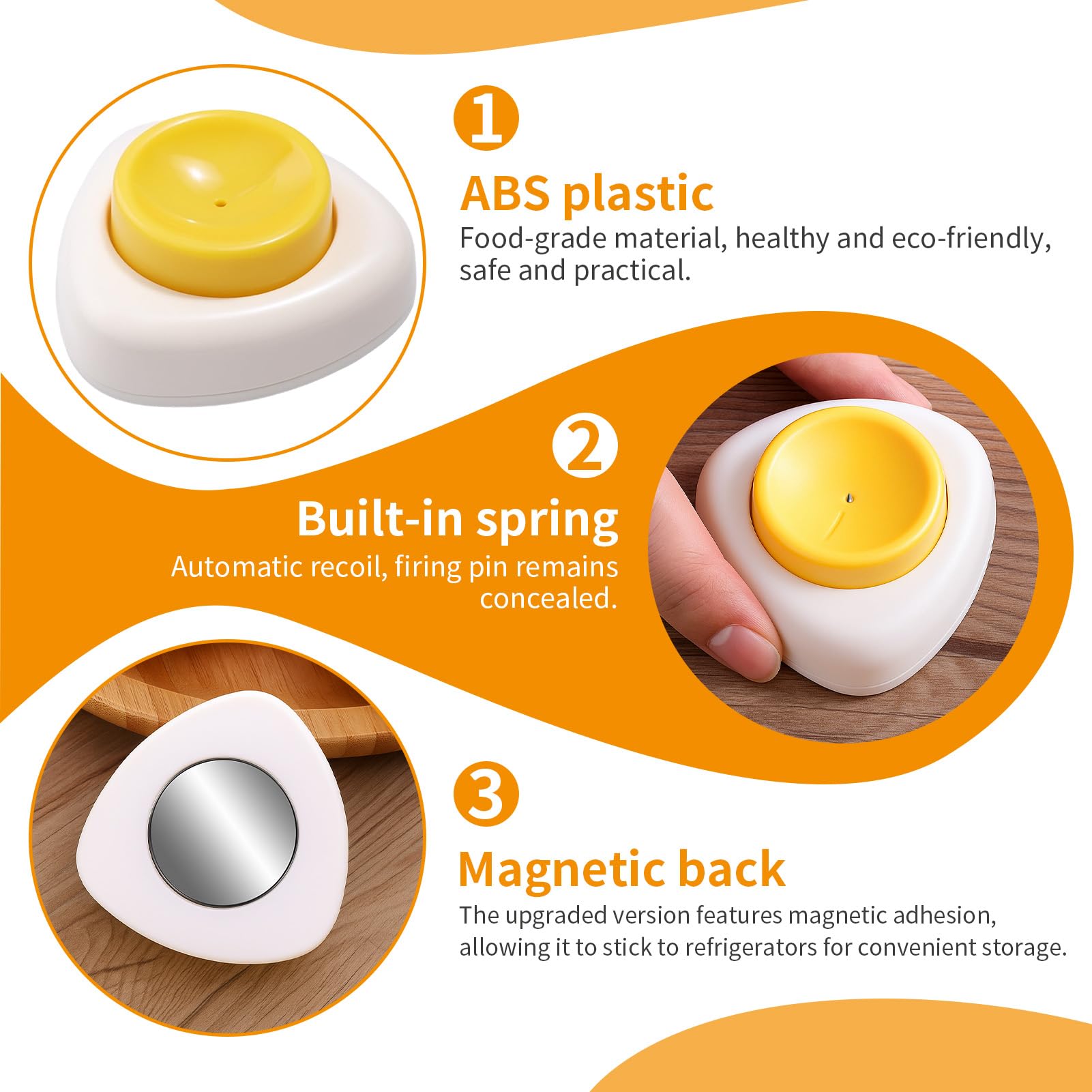 Huevos Perforadores 2 Unidades, Perforador De Huevos De Cocina Con Aguja De Acero Inoxidable 304, 5,5×5,5 cm, Diseño Seguro Y Compacto Para Cocinar Y Cocer Al Vapor Sin Romper