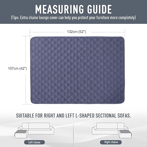 Miniatura 6 de TAOCOCO Funda de sofá 100 % impermeable, reversible, funda de asiento para mascotas, para sofá modular L, otomanos, sofá otomano, protector de