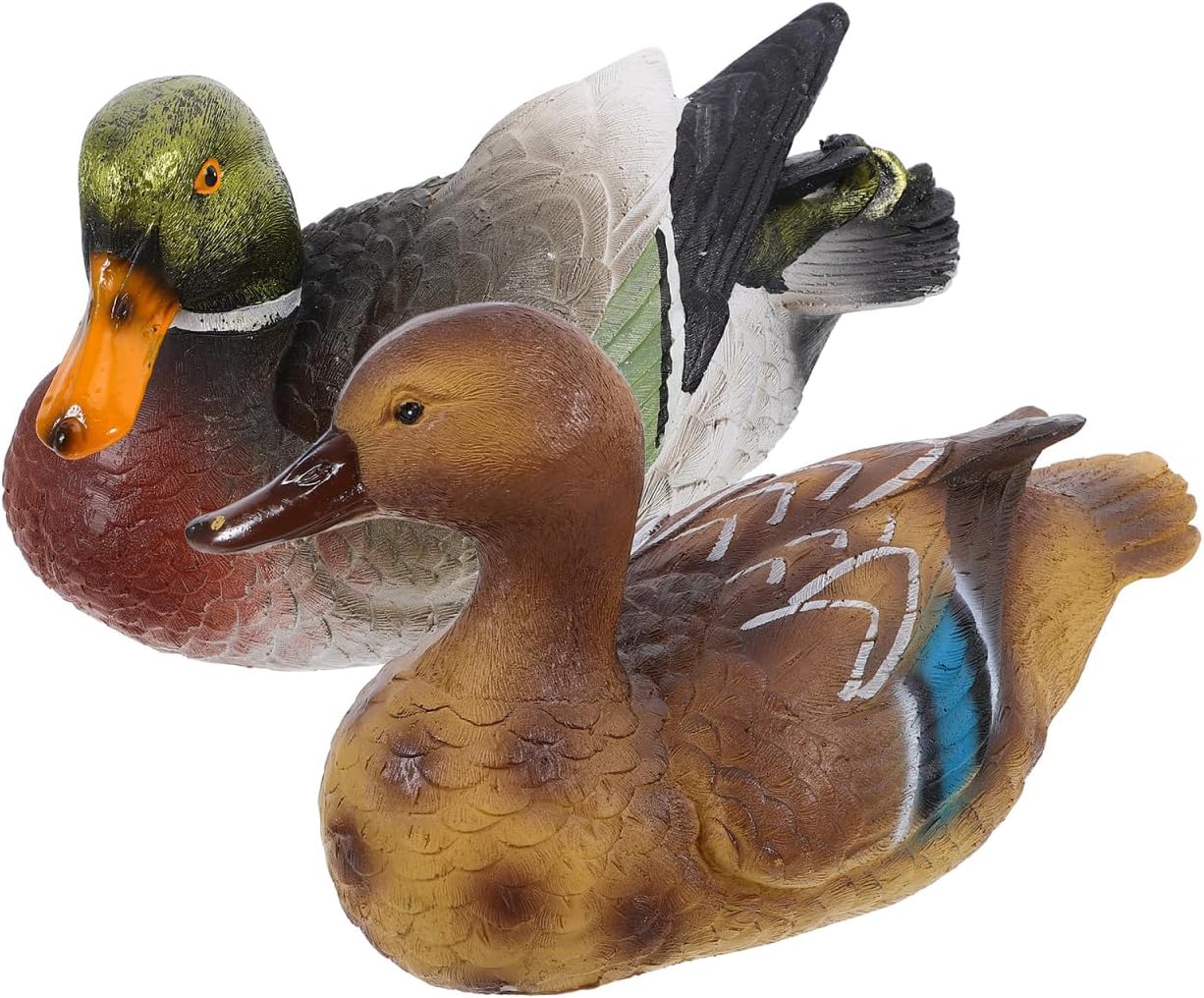 Zerodeko Realistic Floating Mallard Duck Ornament for Garden Pond Durable Outdoor Resin Duck Statue Easy Setup Yard Decoration for Patio and Pool
