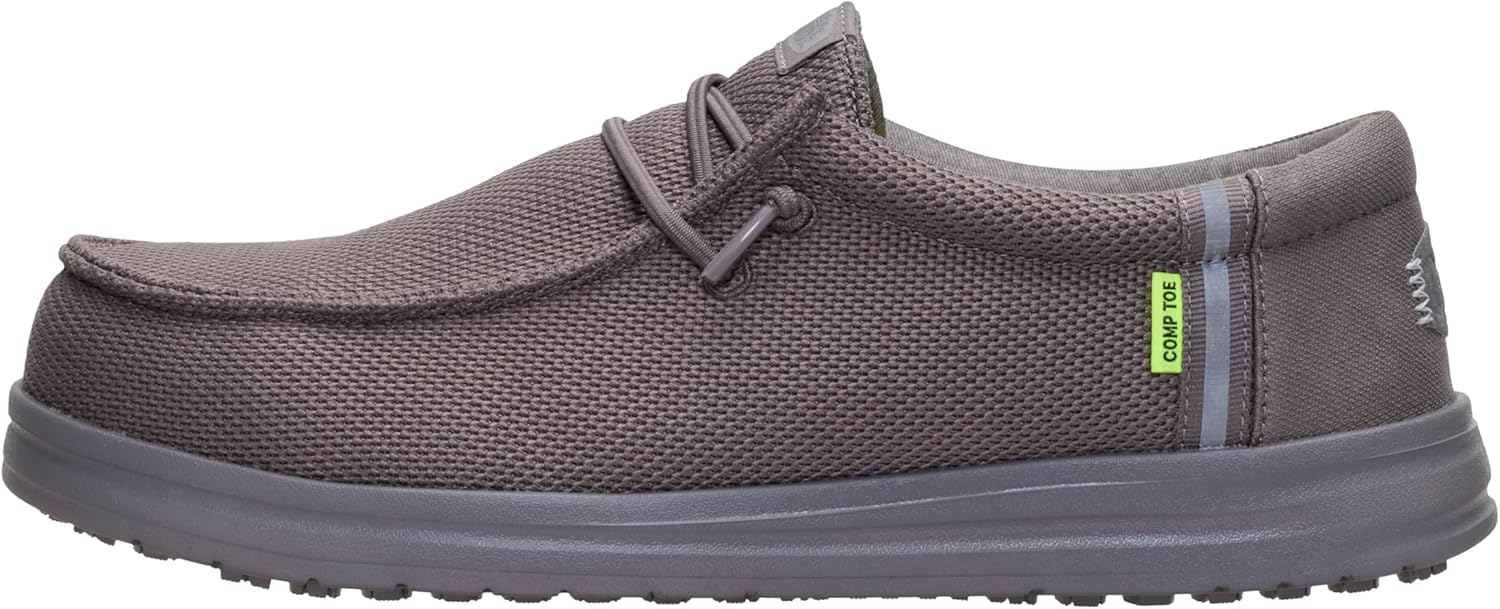 HEYDUDE Men's Wally Work CT | Metal-Free Composite Toe | Water-Repellent, Slip-Resistant Work Shoes | All-Day Comfort