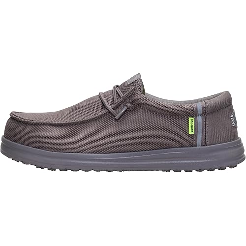 HEYDUDE Men's Wally Work CT | Metal-Free Composite Toe | Water-Repellent, Slip-Resistant Work Shoes | All-Day Comfort