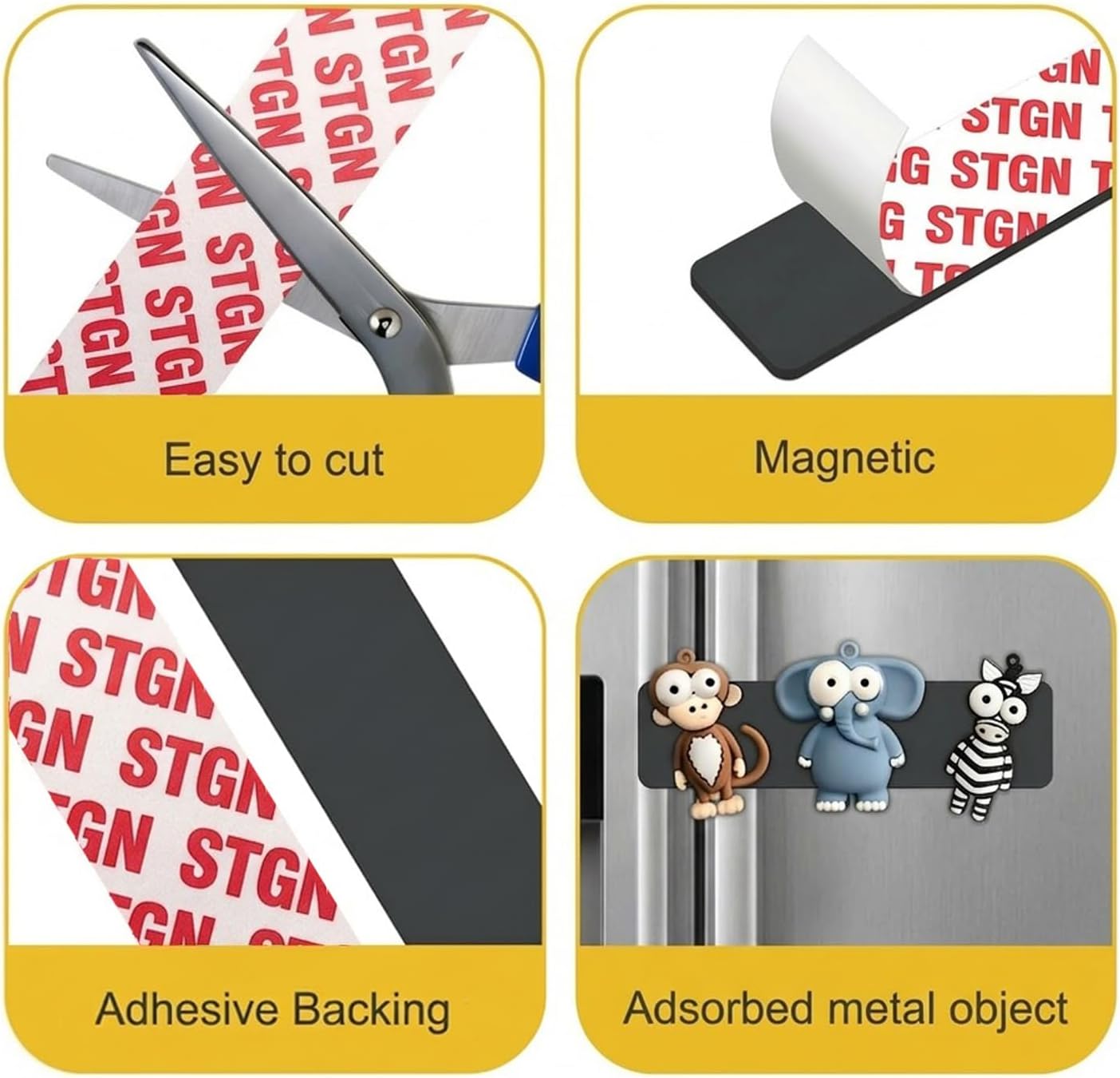 STTMGN Magnetic Tape with Strong Adhesive Backing,1x3" 28PCS,Flexible Self Adhesive Magnets,Magnetic Tape Flat Rubber Magnet Strip,Available for DIY Crafts,Art Projects,Photo and Picture etc image 3