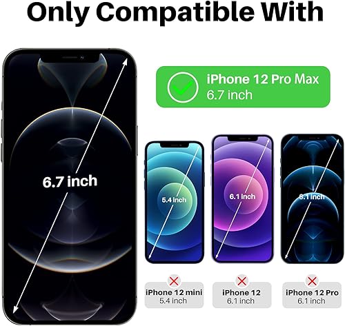 Miniatura 2 de ORNARTO Funda compatible con iPhone 12 PRO MAX de 6.7 pulgadas, silicona líquida delgada de 3 capas de goma de gel suave cubierta completa con forro