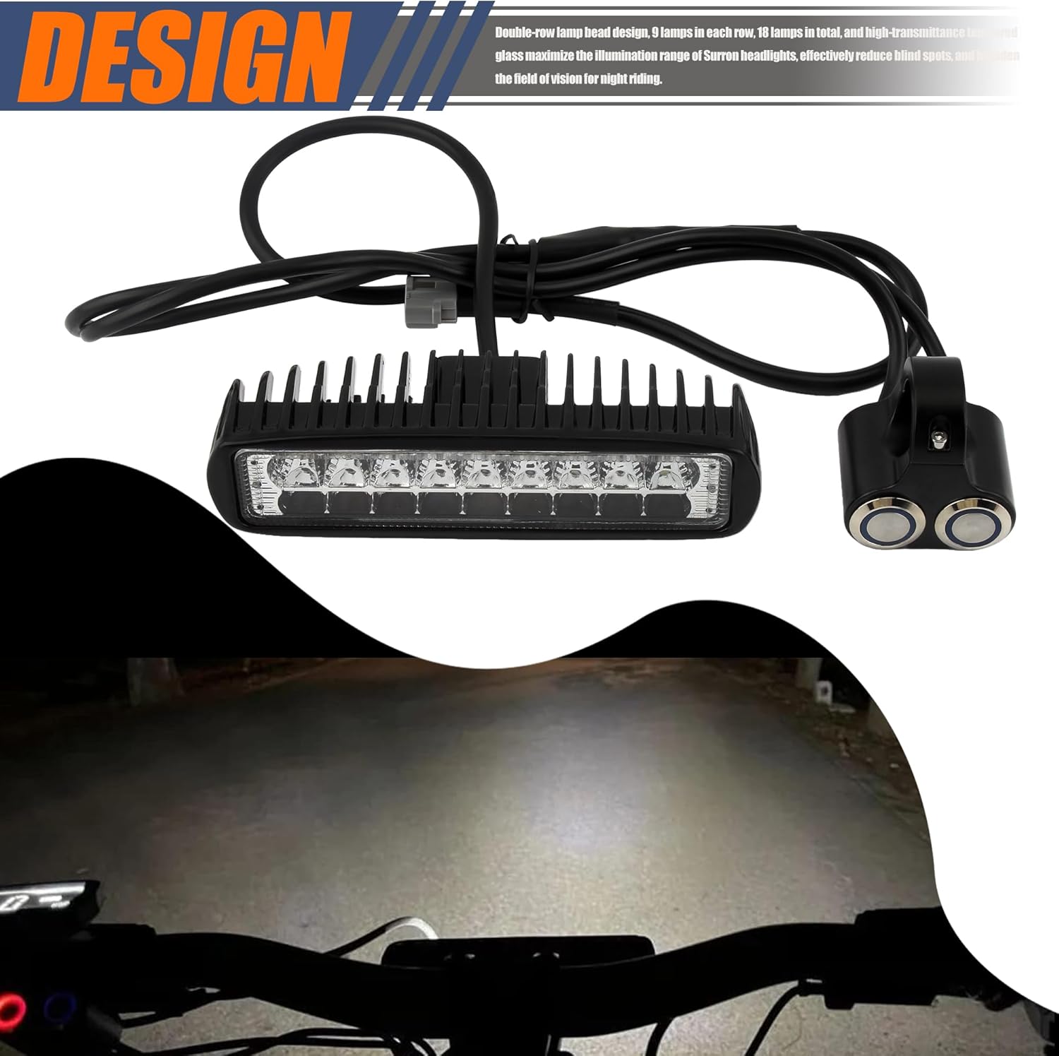 Surron Front Light with Switch,18 lamps Widen Headlight or Electric Bike Light Bee Sur Ron X S X160 X260