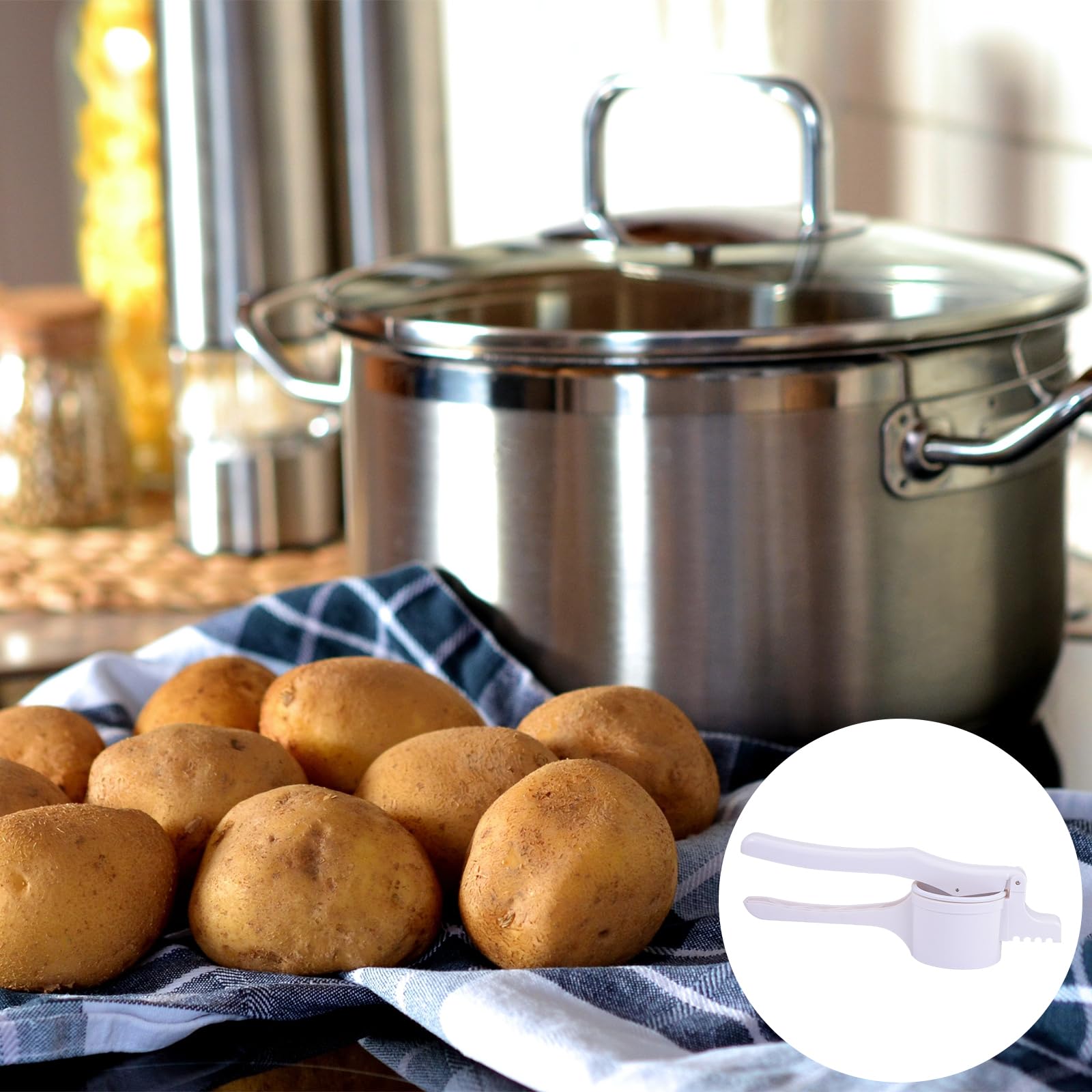 Hemoton Patata Ricer Plástico Papas Masher Frutas Verduras Prensador Manual Exprimidor de Limón Cítricos para Prensar Papas Frutas Verduras y Alimentos para Bebés