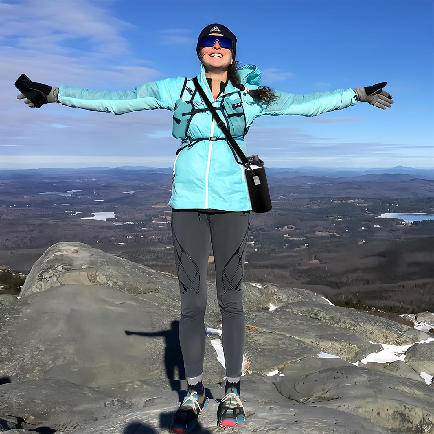 Linkidea Water Bottle Carrier with Strap Compatible with Simple Modern Summit Collection 22oz, Hydro Flask Wide Mouth, Waterbottle Sling Bag Holder with Shoulder Strap (Black) - Image 5