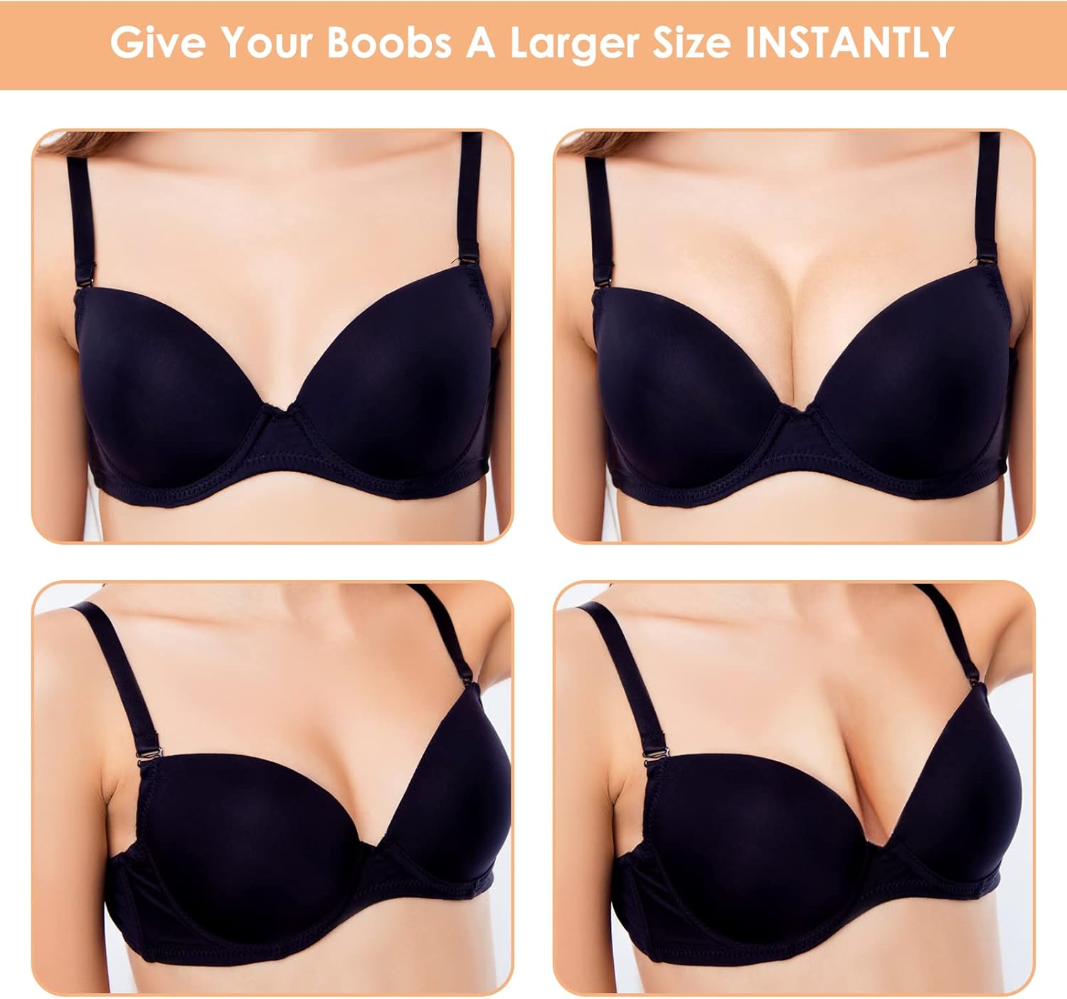 2 Pairs Bra Pads Inserts, Triangle Breathable Bra Inserts Skin Color Removable Breast Padding Bra Pads for Women Girls - Image 6