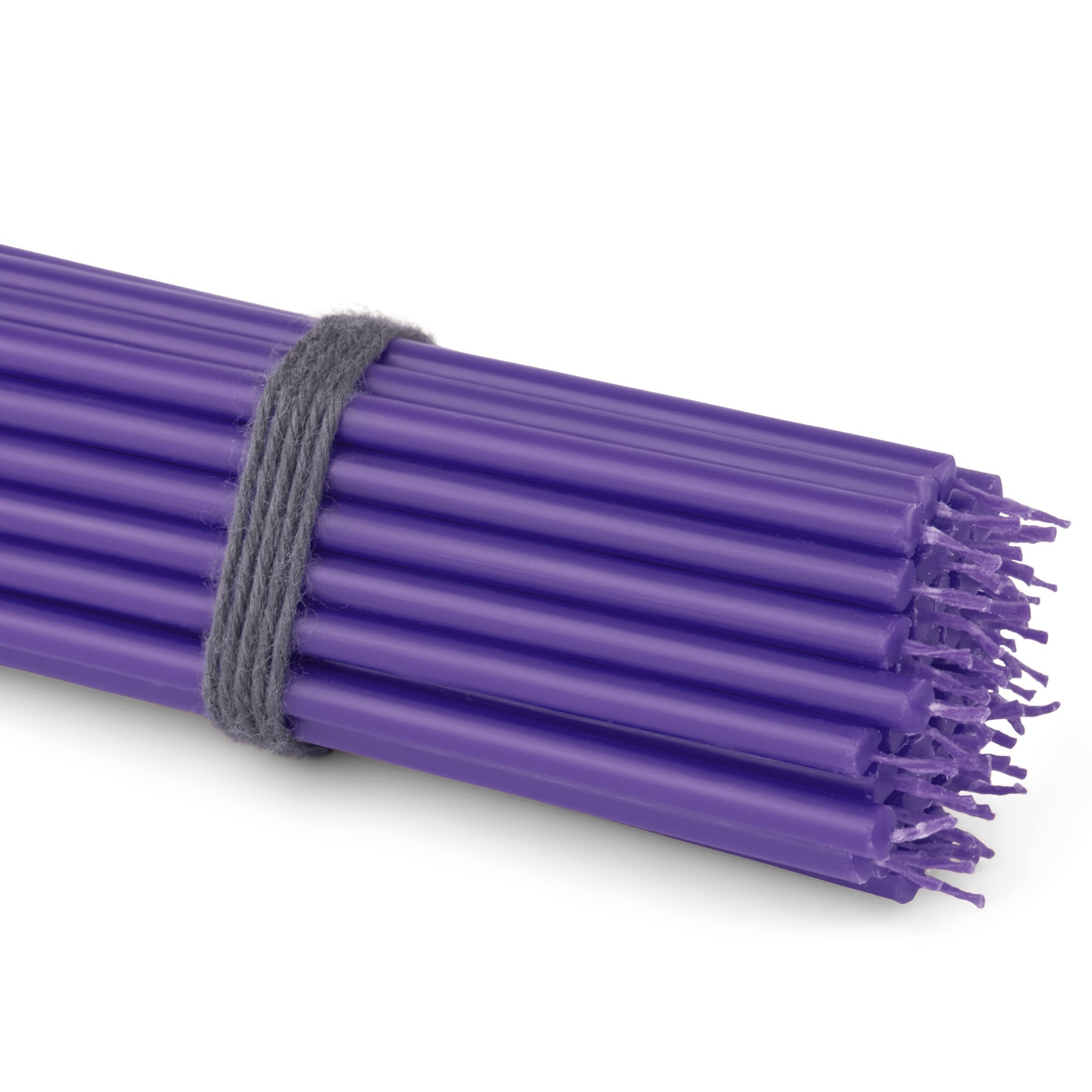 NKlaus 50 x Taper Candles Purple 16 cm Thin Paraffin Candles Soot-Free and Drip-Free Long Burning Time Purple Candles for Celebration Decoration & Church 36113