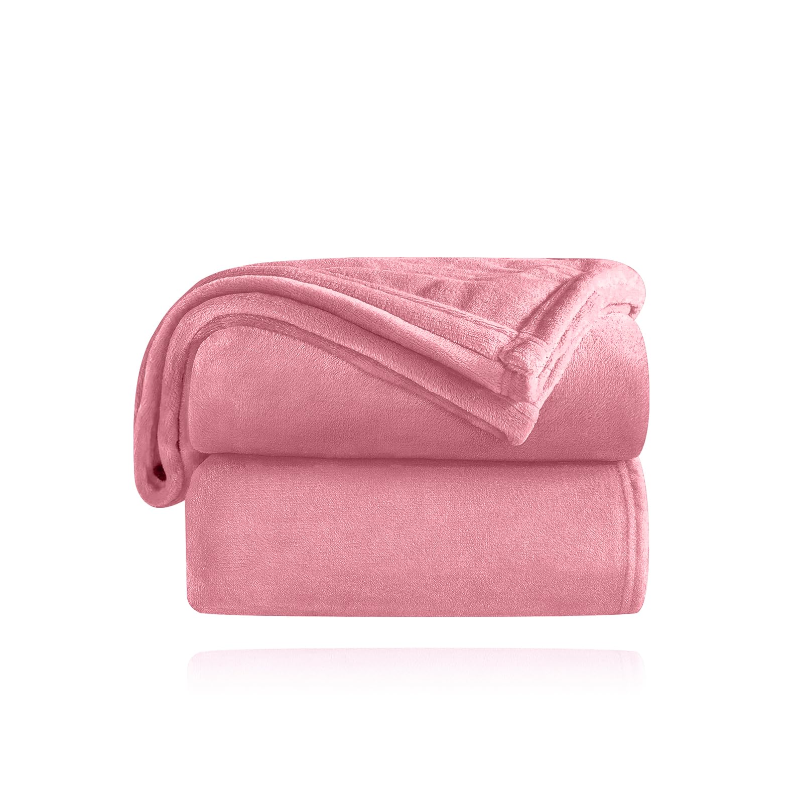 LAZY COOK Manta para Sofá - Manta de Franela - Mantas para Cama/Sofá/Sillón Tacto Extrasuave Super Caliente para Adulto y Niño de Pelo Microfibra Transpirable Hipoalérgica (160x220cm, Rosa Oscuro)