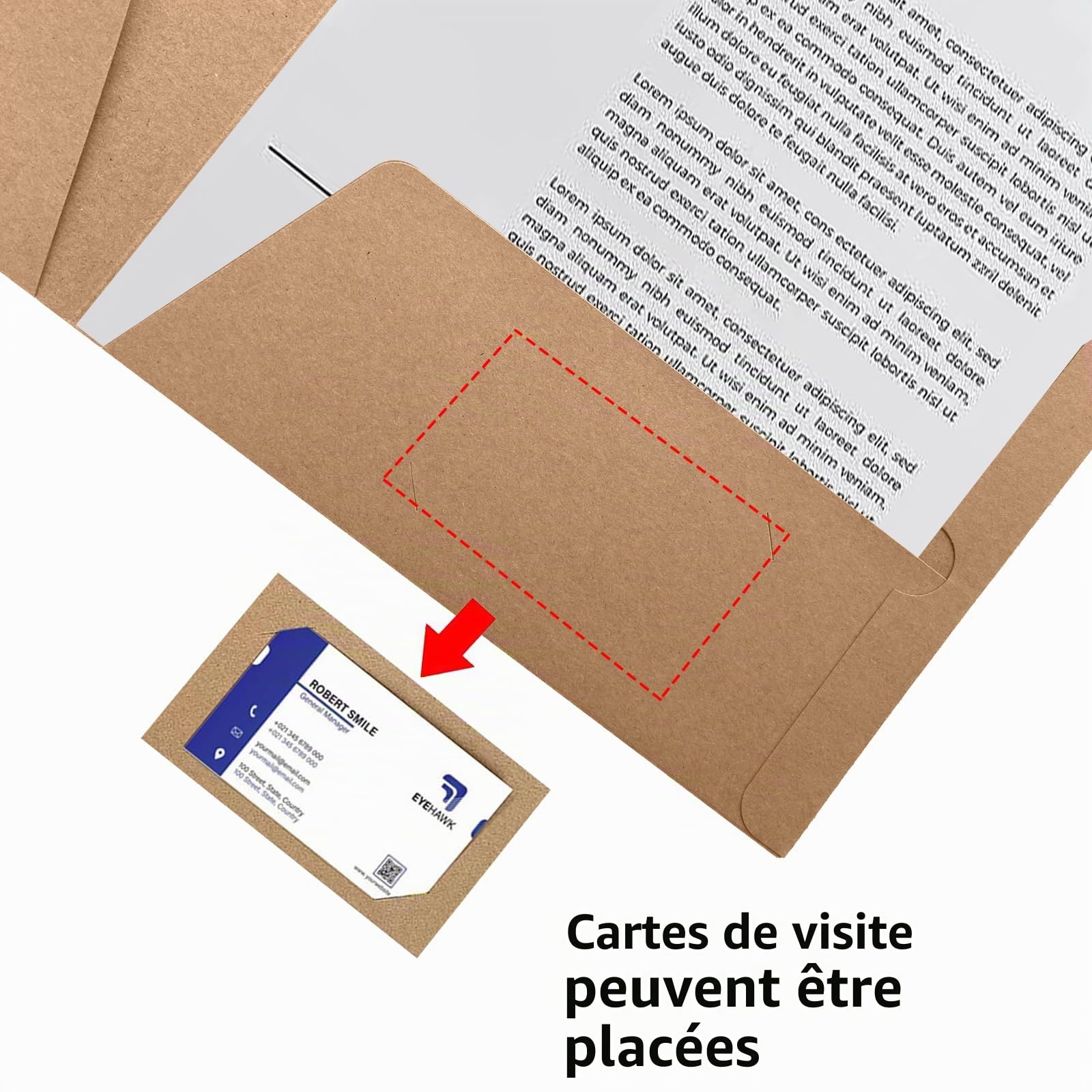 12 Pièces Chemise Kraft Dossier A4, Chemise Cartonnée | avec Rabat à Deux Pochettes, Chemises Cartonnées, pour Société, Bureau, Maison, Scolaire (Brun)